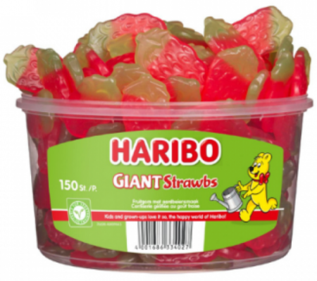 Haribo Strawbs Géants Silo(1.350g)