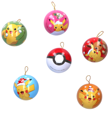 Boules de Noël Pokémon avec bonbons (12 boules de Noël)