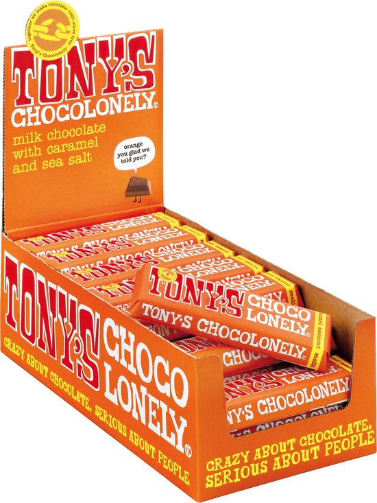 Tony's Chocolonely Chocolat au lait avec caramel et sel de mer (Pack de 35 x 47g)