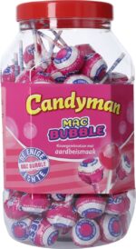 Candyman Mac Bubble Strawberry Lolli Pop Chewing-gum (100 pcs)