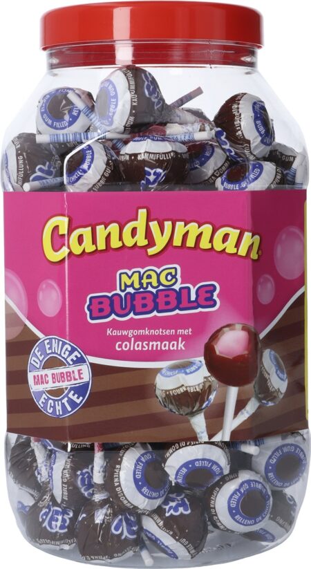 Candyman Mac Bubble Cola Lolli Pop Chewing-gum (100piece)