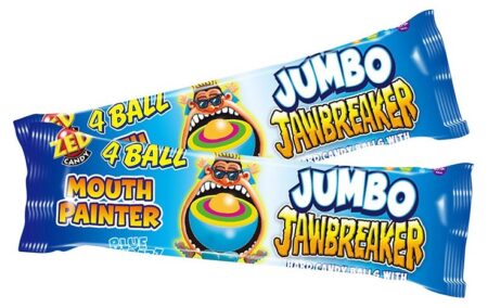 ZED Candy Jumbo Jawbreaker 4 Ball Mouth Painter Blue Razz (Pack de 20 x 82g)