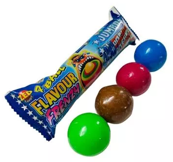 ZED Candy Jumbo Jawbreaker 4 Ball Flavour Frenzy (Pack de 20 x 82g)