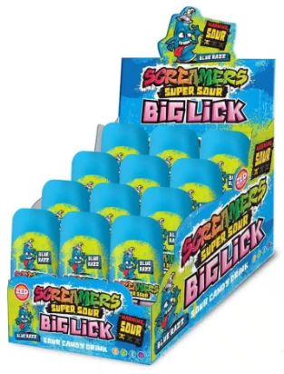 ZED Candy Screamers Sour Candy Drink Blue Razz (Pack de 12 x 60ml)