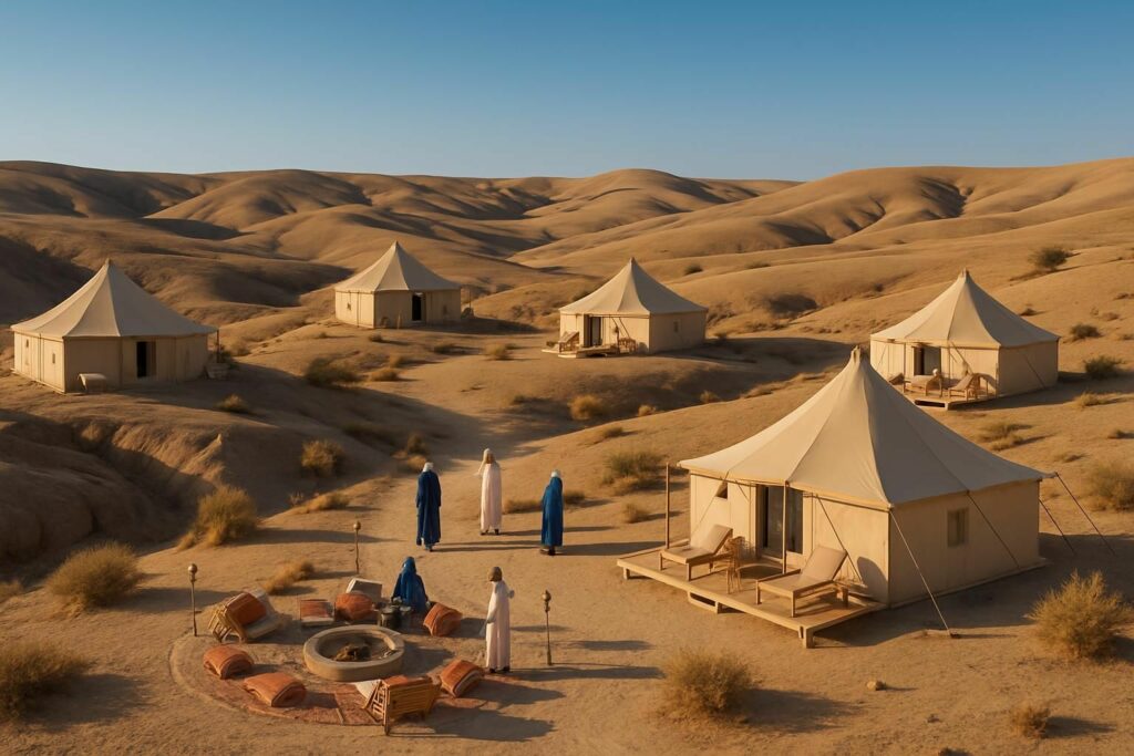 Découvrez le top 6 des meilleurs camps dans le désert d'Agafay en 2024 pour une expérience unique entre nature et confort au cœur du désert marocain.