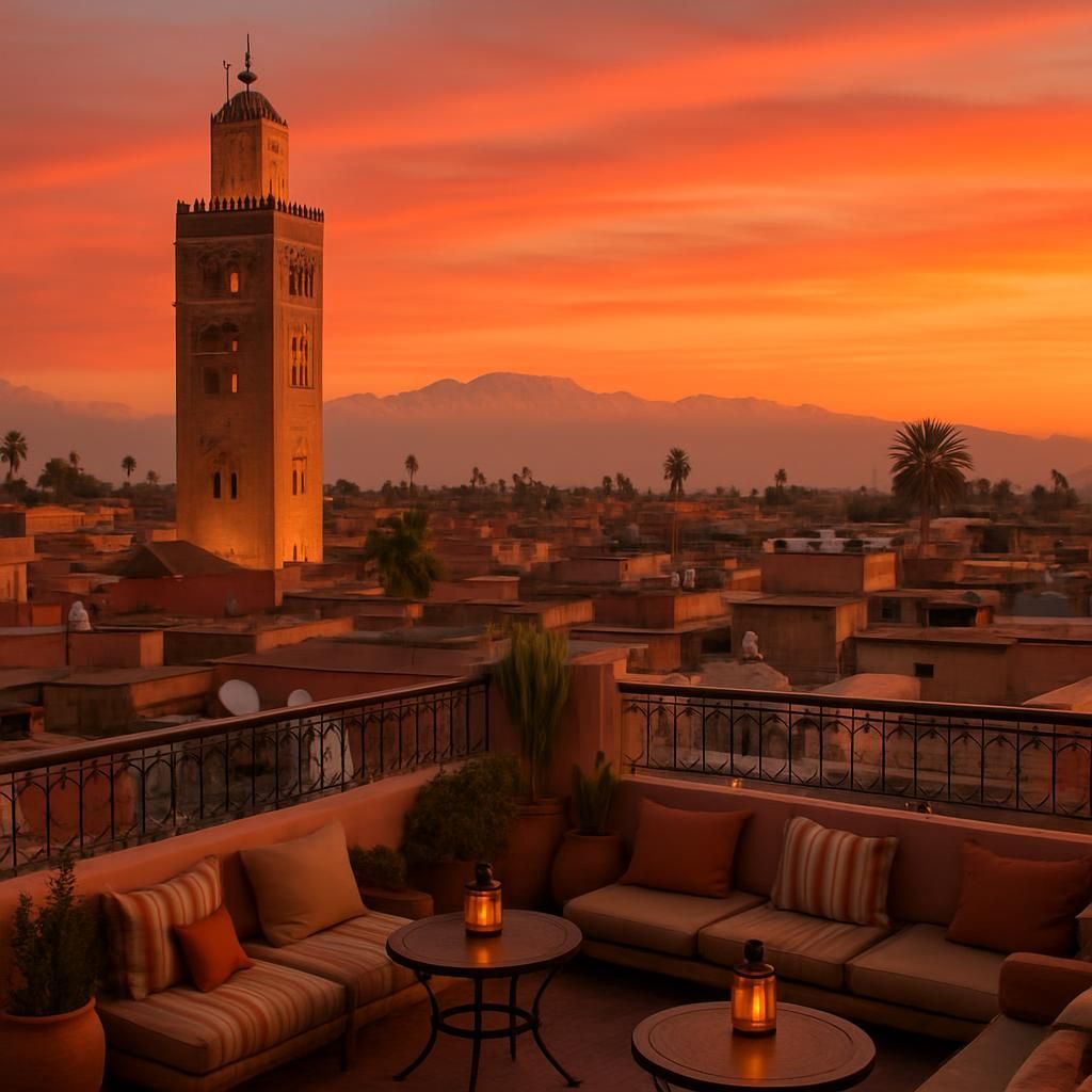 Découvrez les 15 meilleurs rooftops de Marrakech à visiter en 2025 pour profiter de vues imprenables, d'une ambiance unique et des meilleures expériences culinaires sur les toits de la ville ocre.