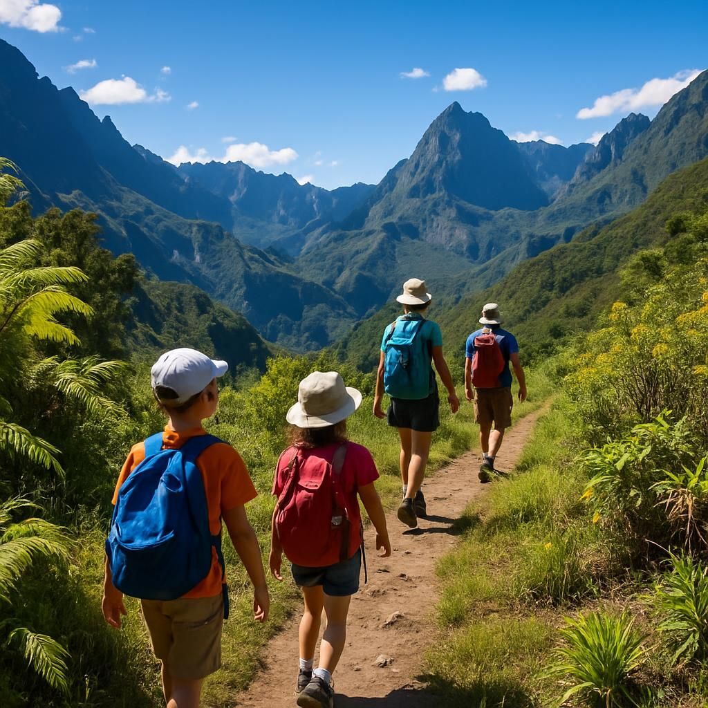 Découvrez nos conseils pratiques et itinéraires adaptés pour une randonnée en famille inoubliable dans le magnifique Cirque de Mafate.