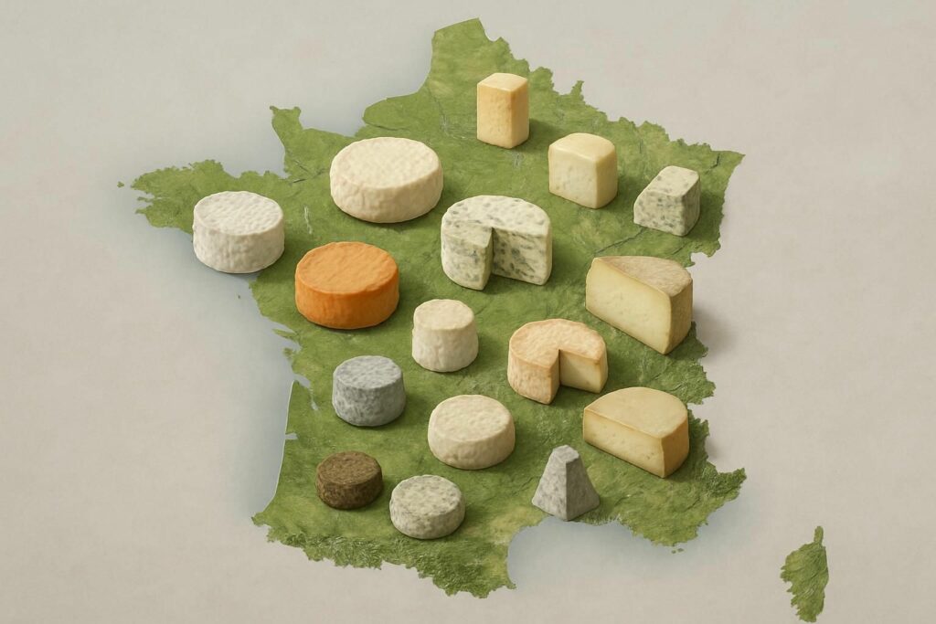 Découvrez la carte complète des fromages de France par région en 2026, un guide incontournable pour les passionnés de gastronomie et les amateurs de terroir français.